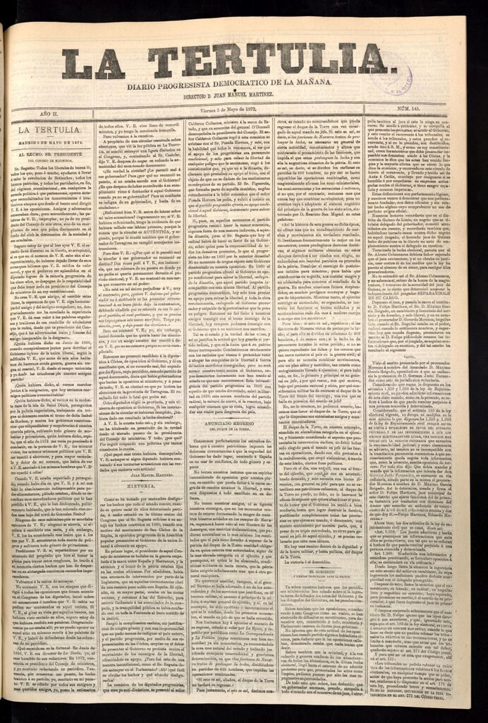 Miniatura de La Tertulia del 3 de mayo de 1872