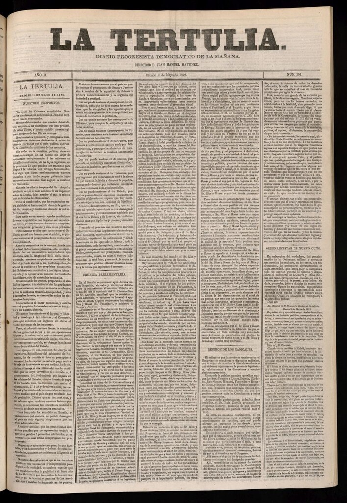 Miniatura de La Tertulia del 11 de mayo de 1872