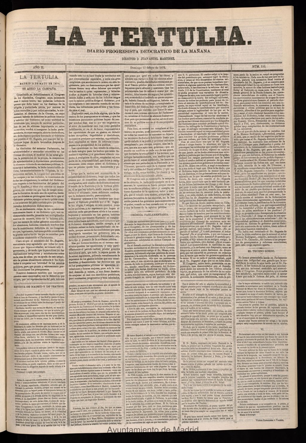Miniatura de La Tertulia del 12 de mayo de 1872