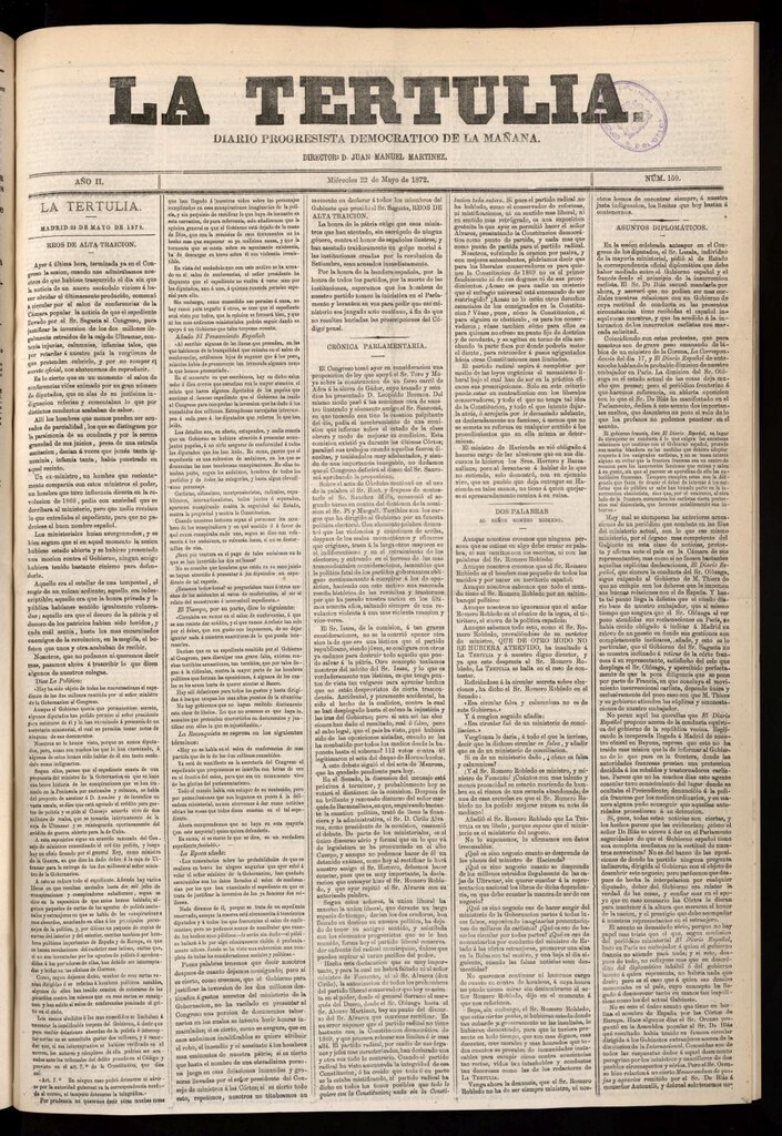 Miniatura de La Tertulia del 22 de mayo de 1872
