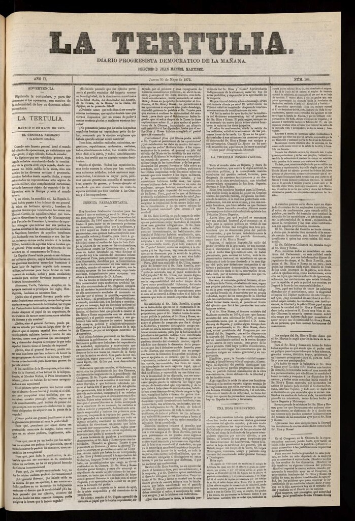 Miniatura de La Tertulia del 30 de mayo de 1872