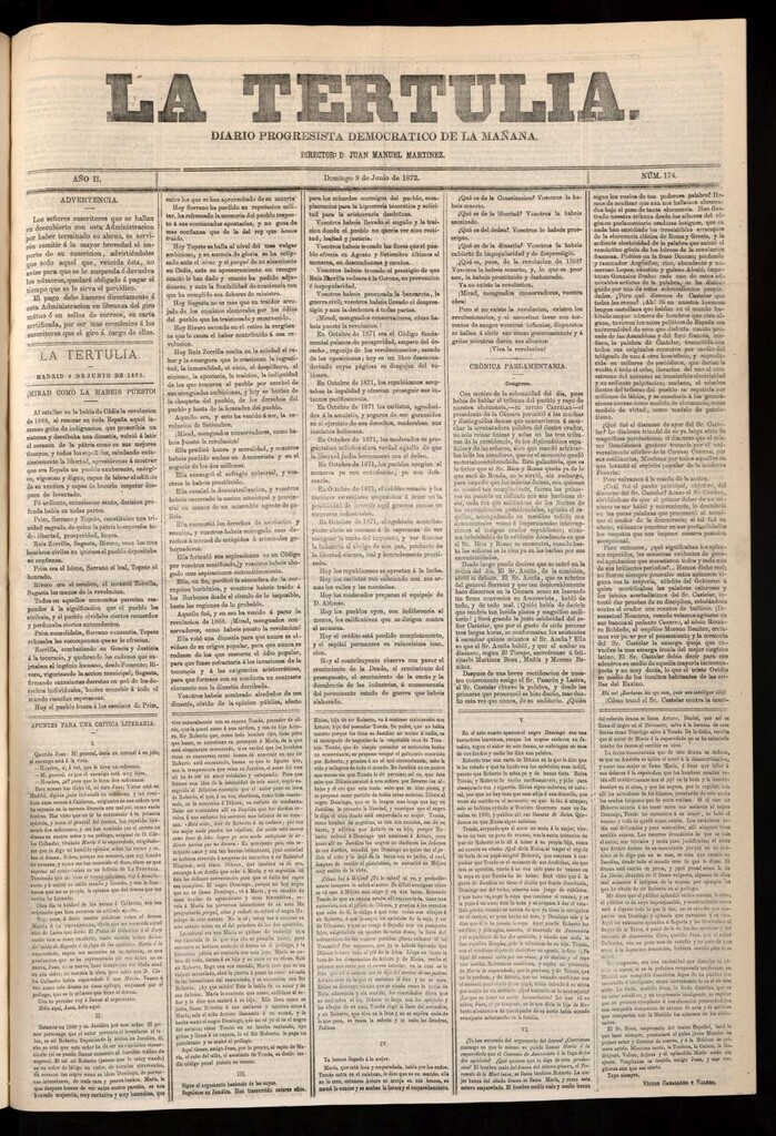 Miniatura de La Tertulia del 9 de junio de 1872