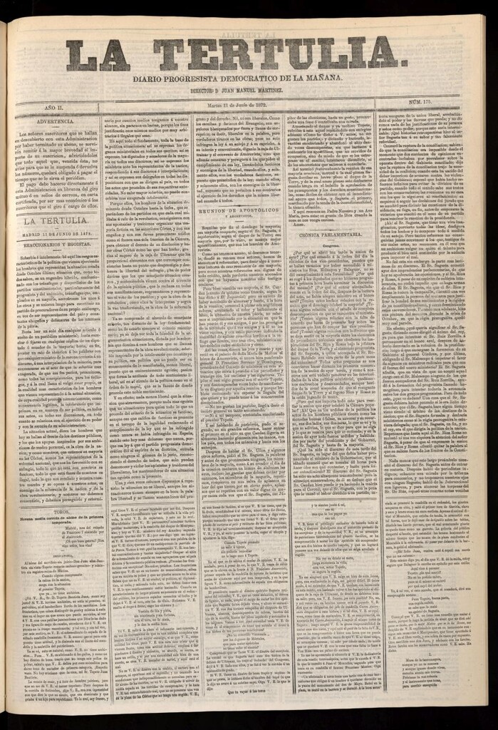 Miniatura de La Tertulia del 11 de junio de 1872