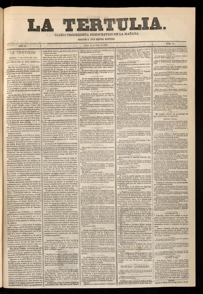 Miniatura de La Tertulia del 17 de junio de 1872