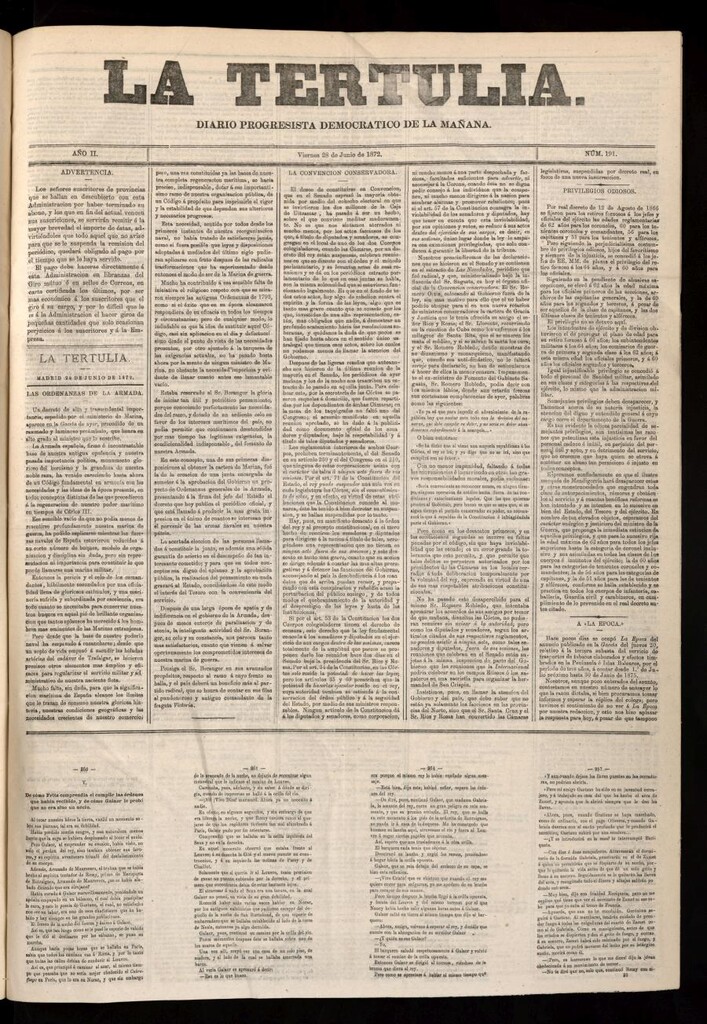 Miniatura de La Tertulia del 28 de junio de 1872