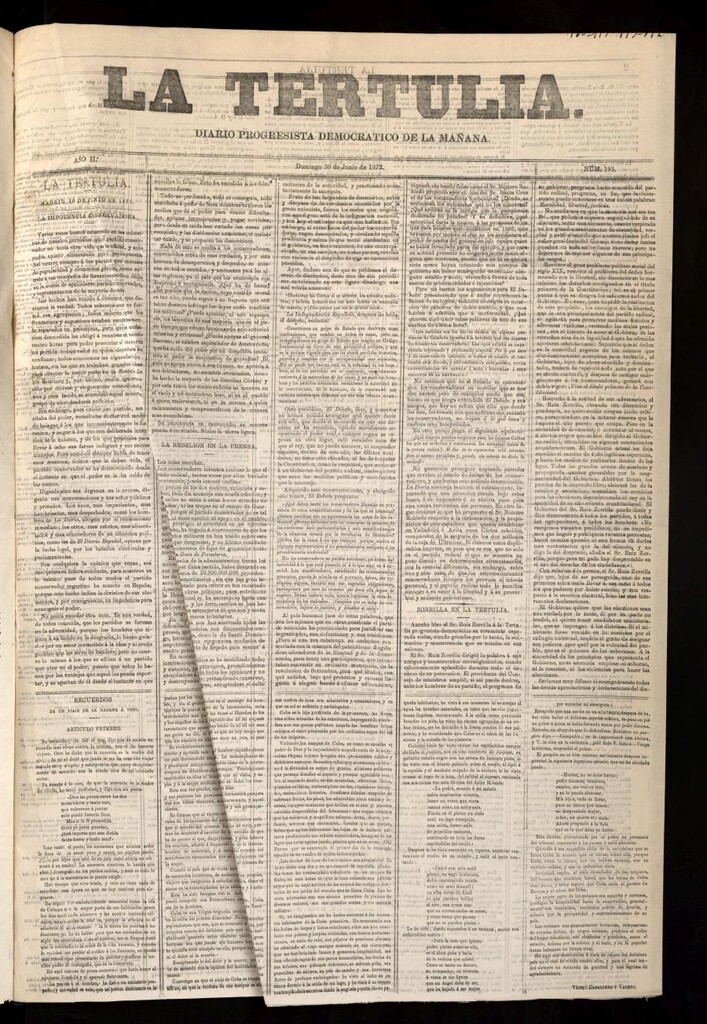 Miniatura de La Tertulia del 30 de junio de 1872
