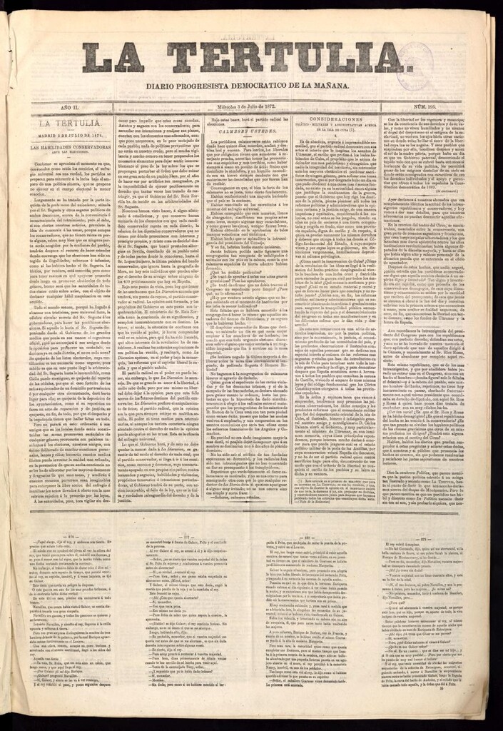 Miniatura de La Tertulia del 3 de julio de 1872