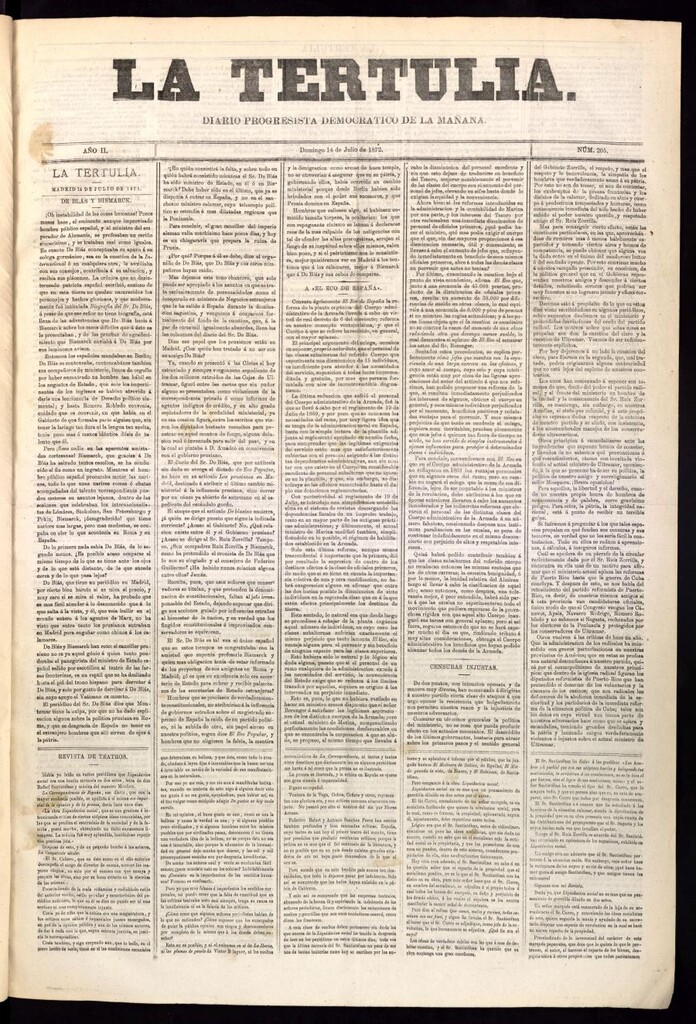 Miniatura de La Tertulia del 14 de julio de 1872