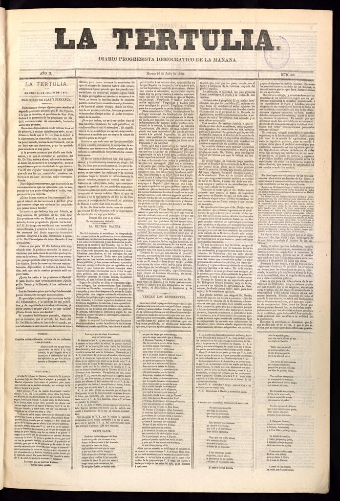 Miniatura de La Tertulia del 16 de julio de 1872