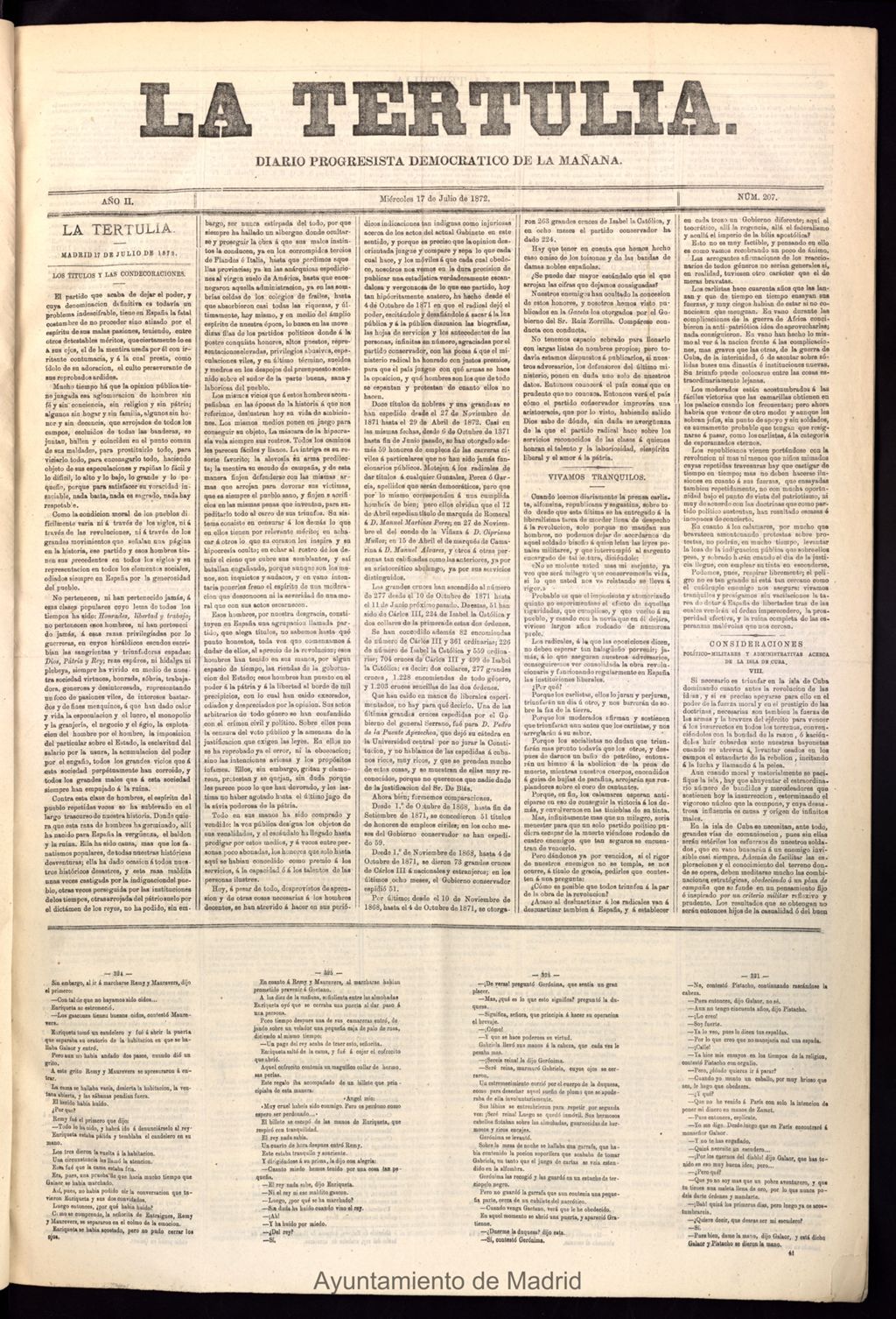 Miniatura de La Tertulia del 17 de julio de 1872