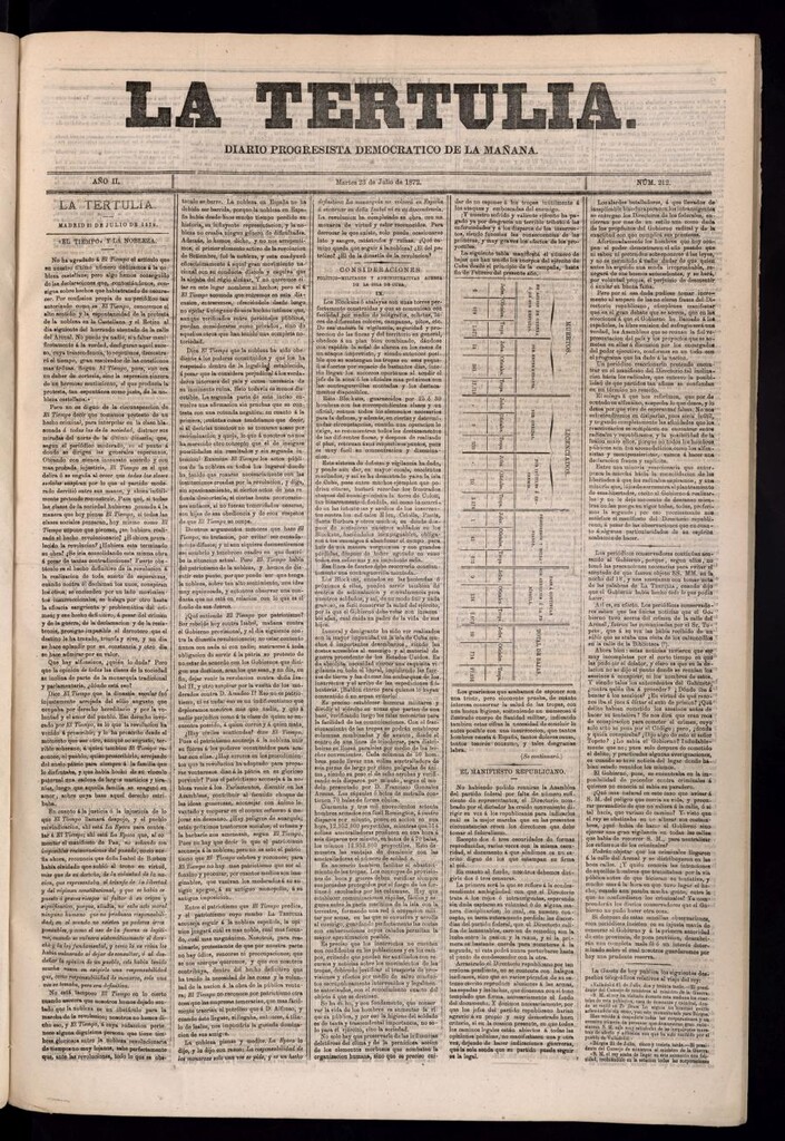 Miniatura de La Tertulia del 23 de julio de 1872