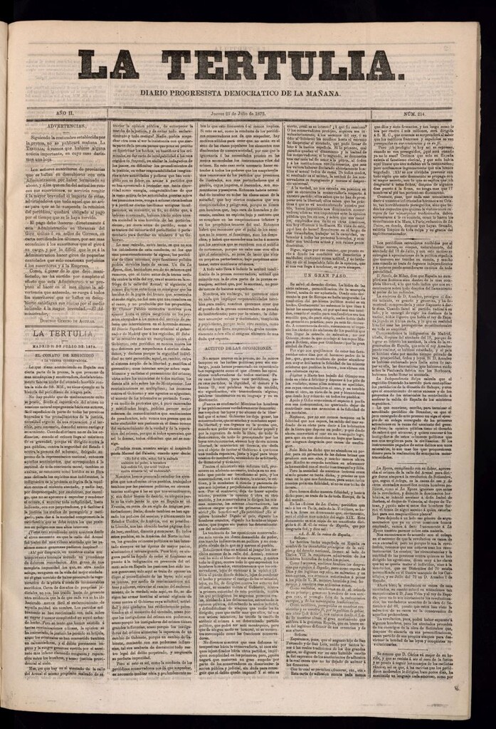 Miniatura de La Tertulia del 25 de julio de 1872