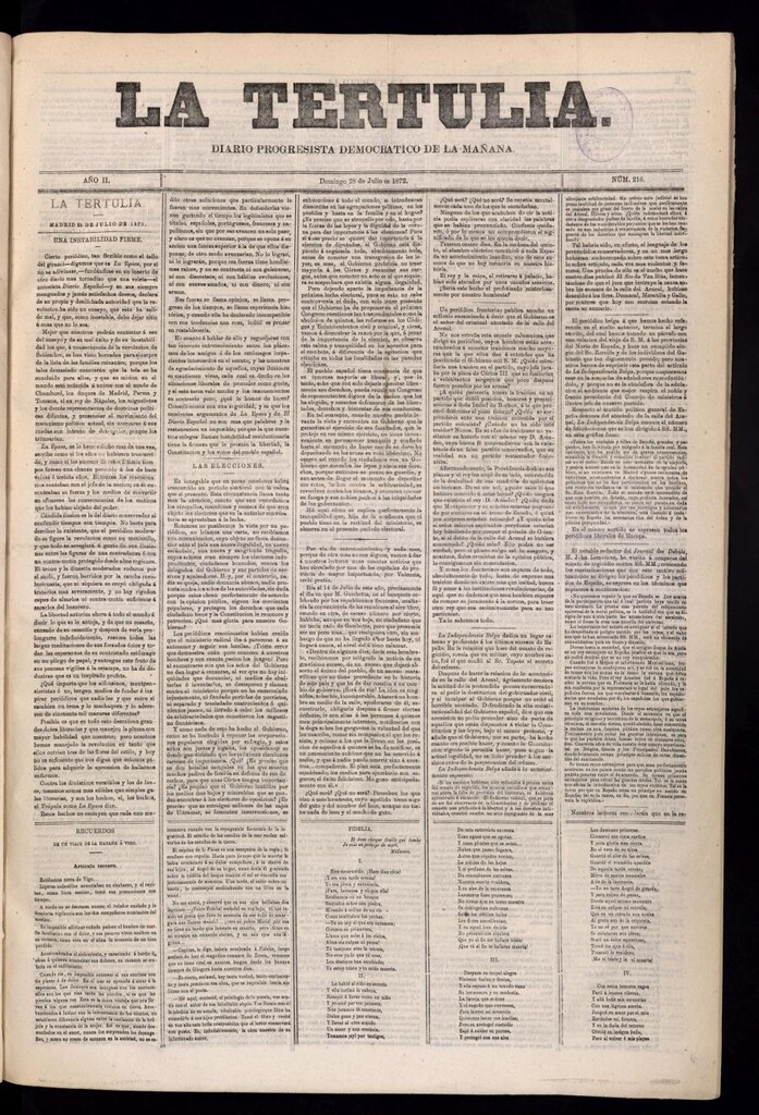 Miniatura de La Tertulia del 28 de julio de 1872