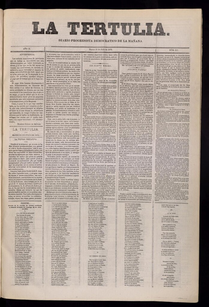 Miniatura de La Tertulia del 30 de julio de 1872