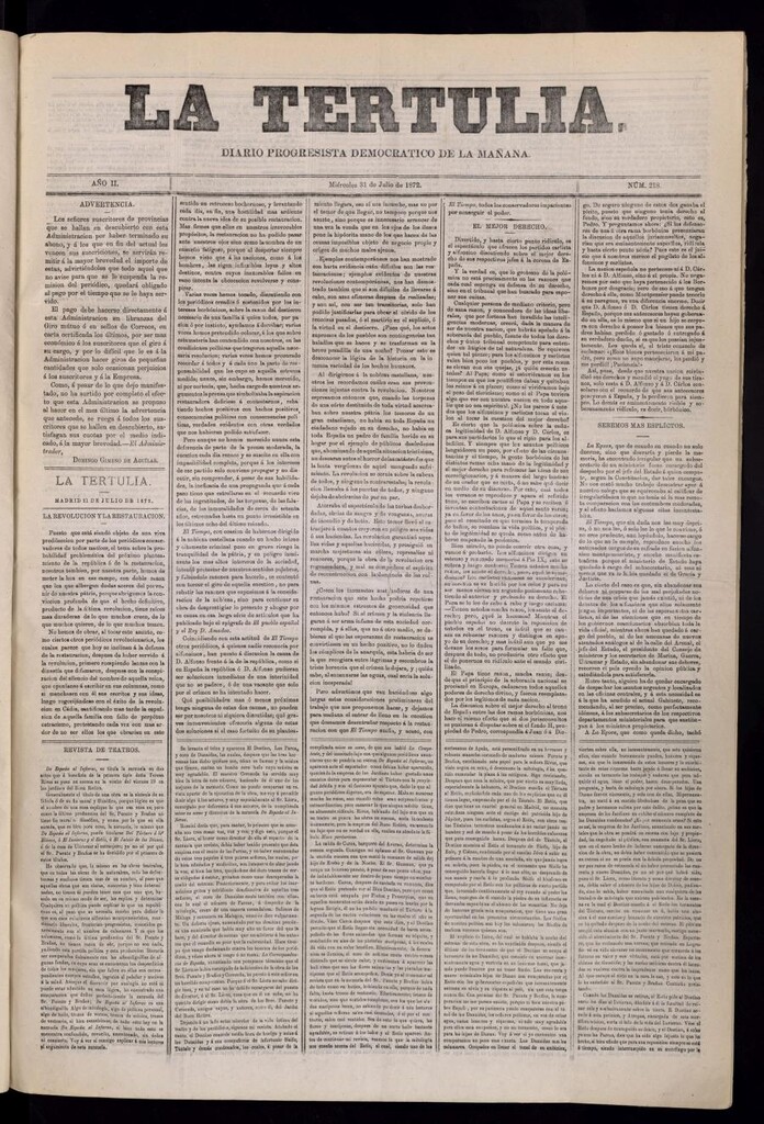 Miniatura de La Tertulia del 31 de julio de 1872