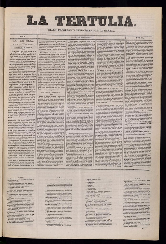 Miniatura de La Tertulia del 1 de agosto de 1872