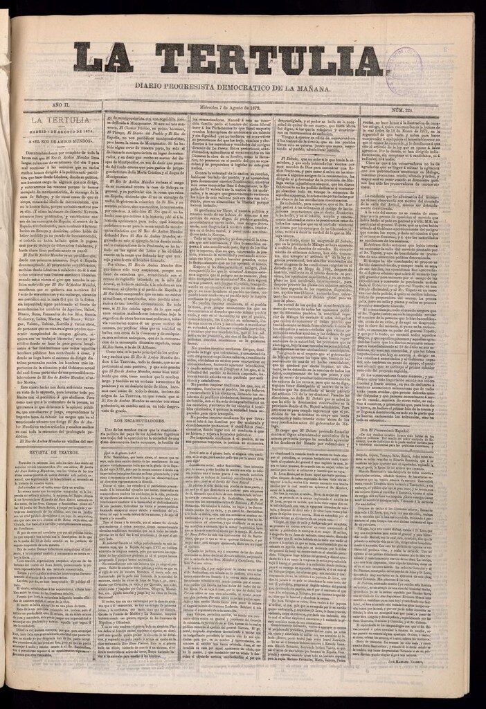 Miniatura de La Tertulia del 7 de agosto de 1872
