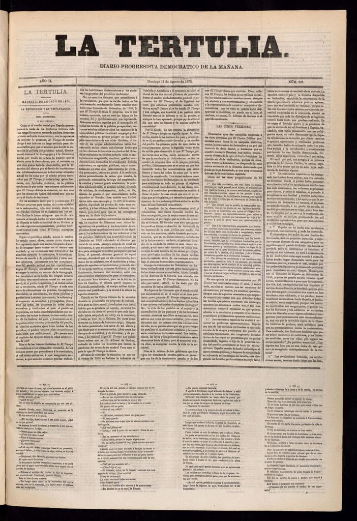 Miniatura de La Tertulia del 11 de agosto de 1872
