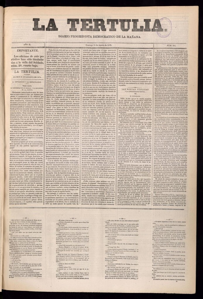 Miniatura de La Tertulia del 18 de agosto de 1872