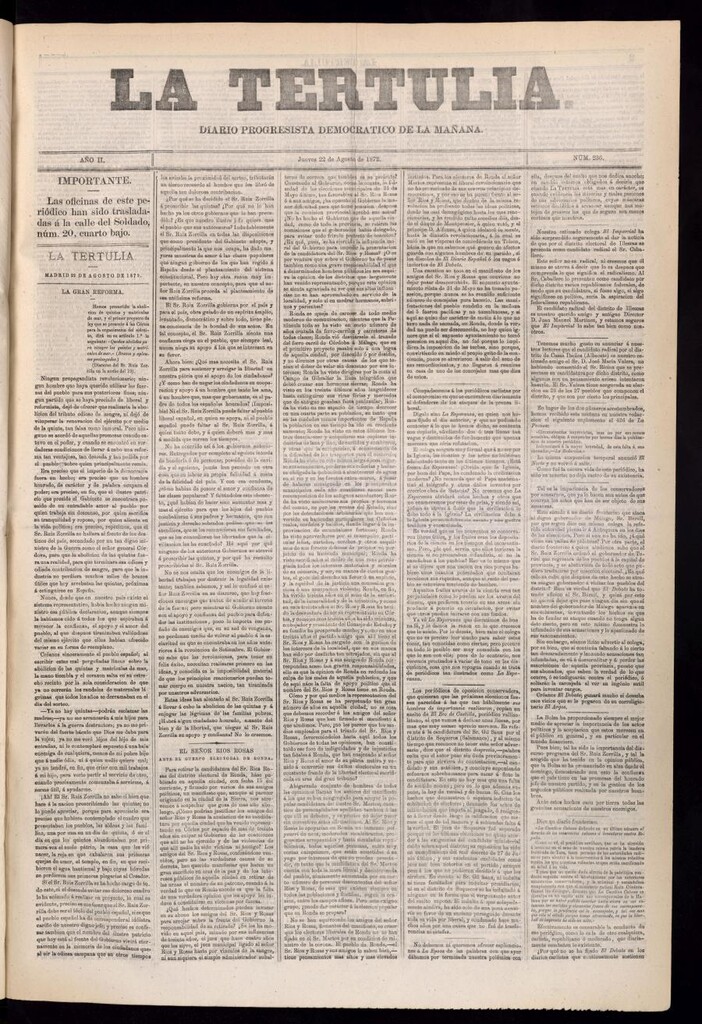 Miniatura de La Tertulia del 22 de agosto de 1872