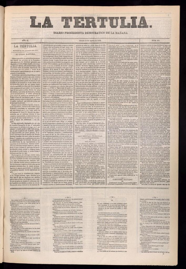 Miniatura de La Tertulia del 24 de agosto de 1872
