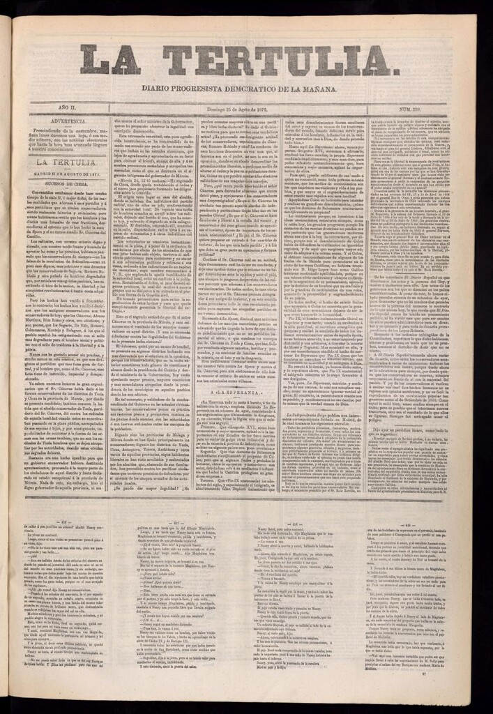 Miniatura de La Tertulia del 25 de agosto de 1872