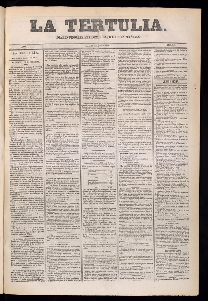 Miniatura de La Tertulia del 26 de agosto de 1872