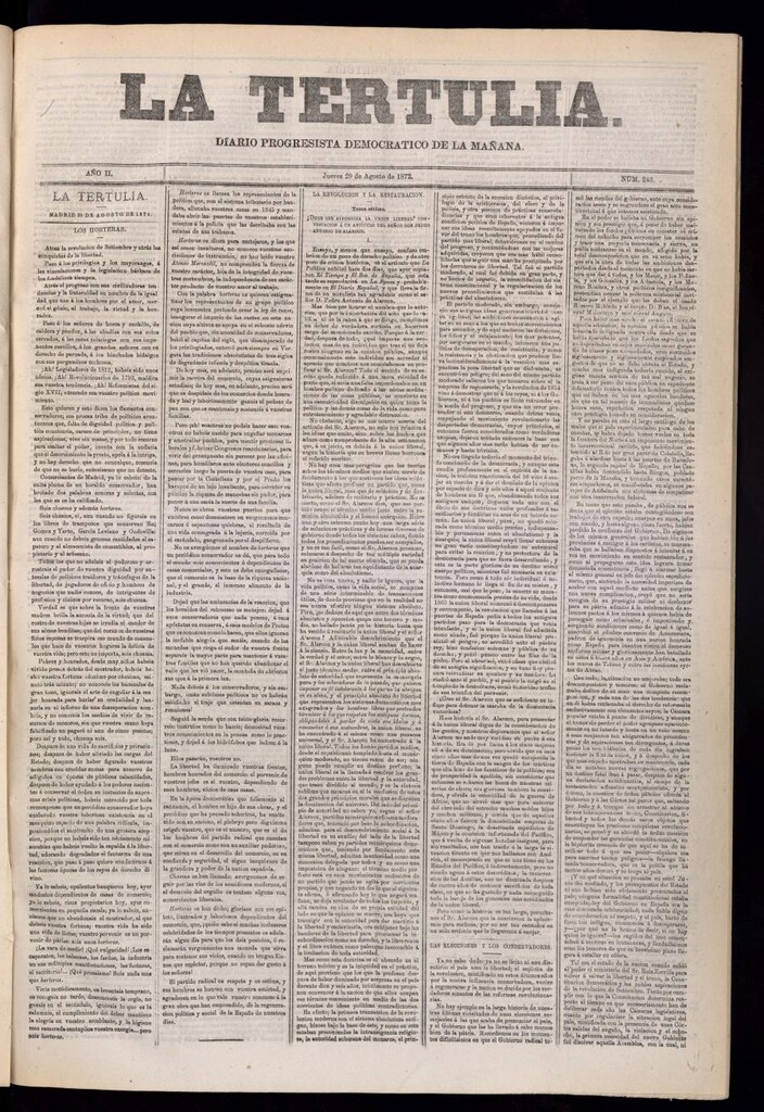 Miniatura de La Tertulia del 29 de agosto de 1872