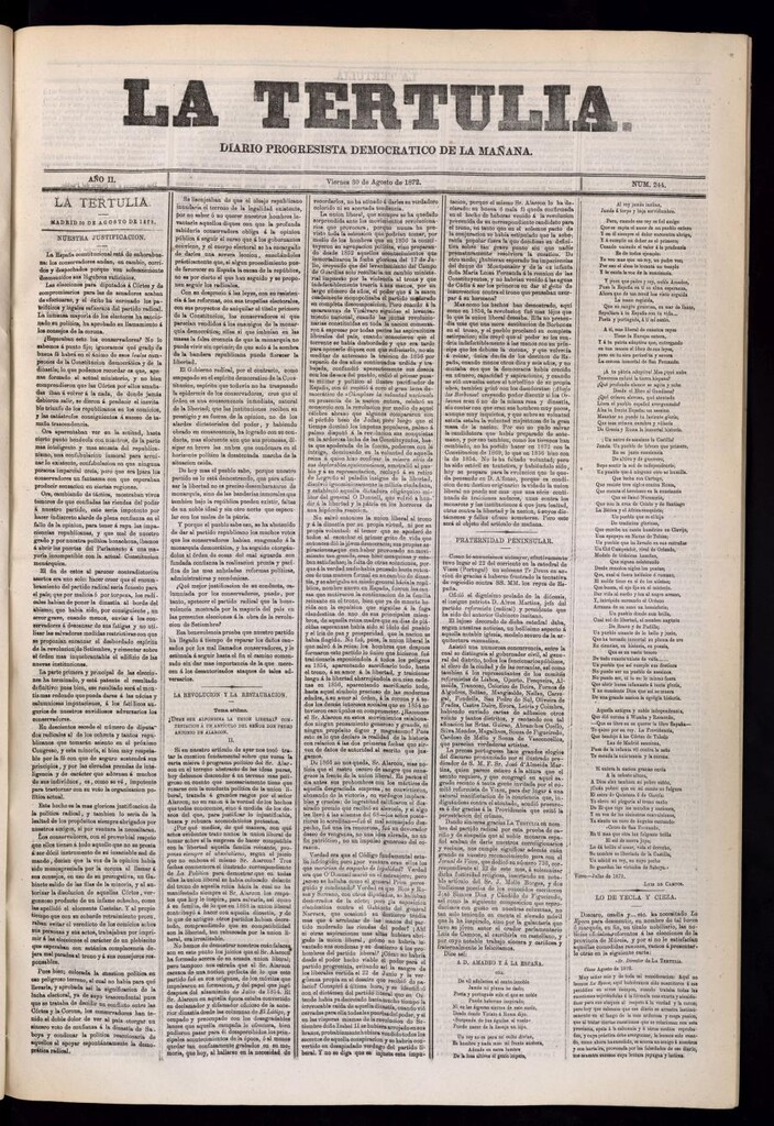 Miniatura de La Tertulia del 30 de agosto de 1872