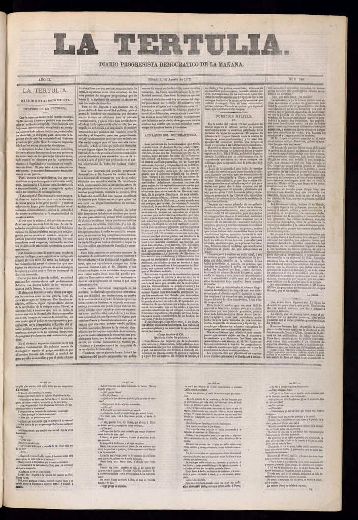 Miniatura de La Tertulia del 31 de agosto de 1872