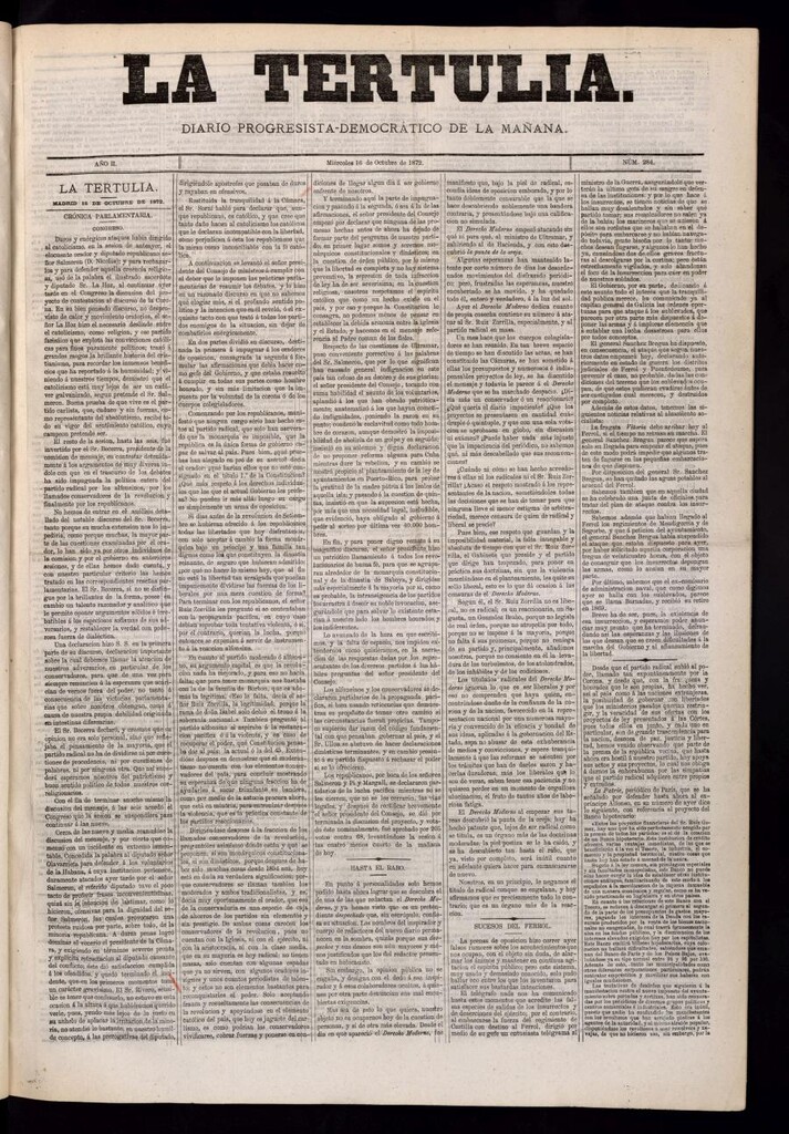 Miniatura de La Tertulia del 16 de octubre de 1872