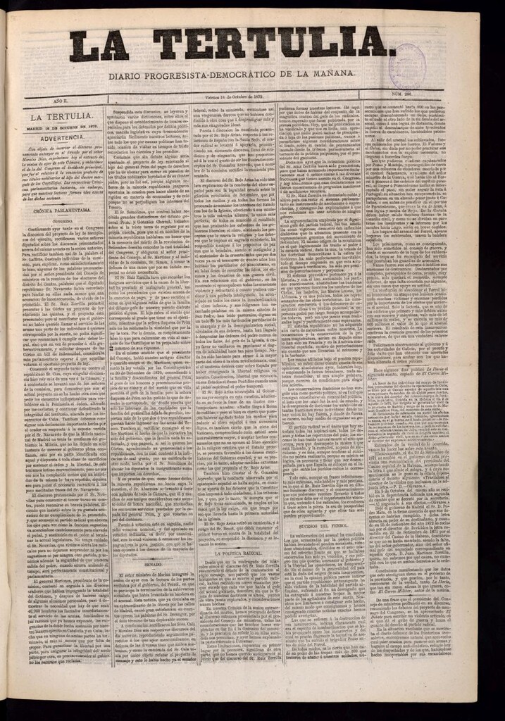 Miniatura de La Tertulia del 18 de octubre de 1872