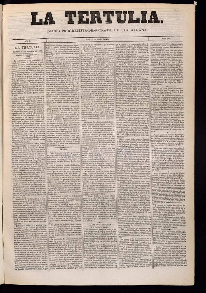 Miniatura de La Tertulia del 22 de octubre de 1872