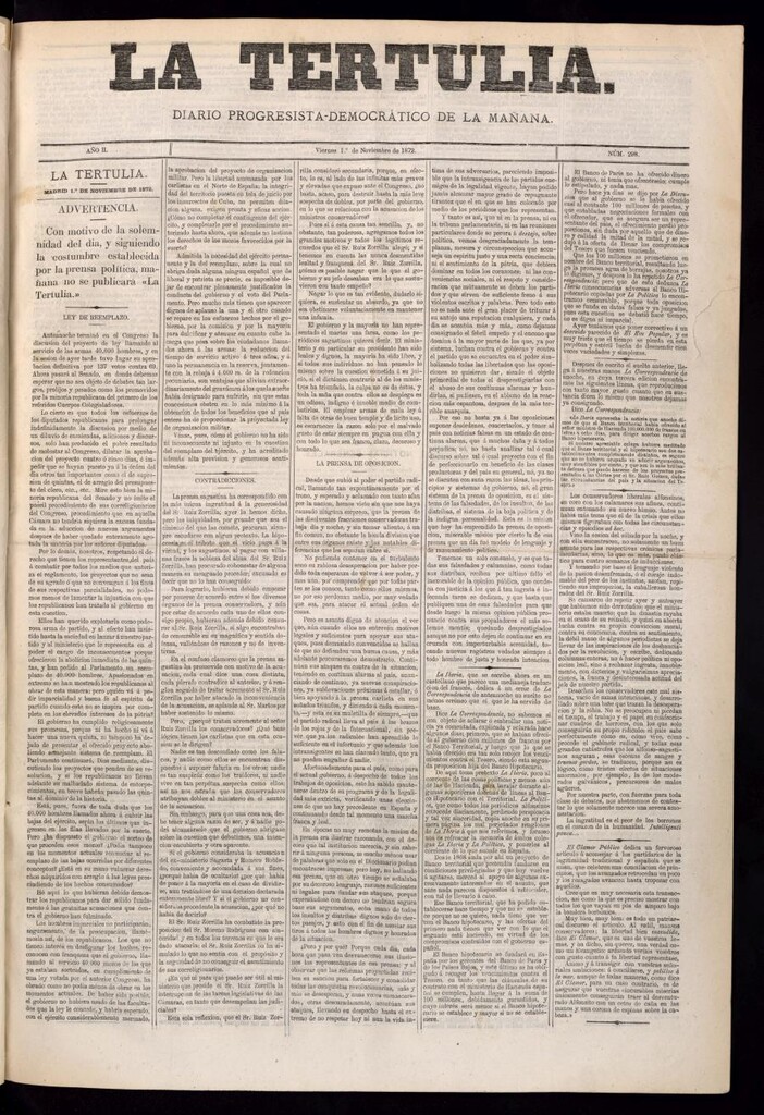 Miniatura de La Tertulia del 1 de noviembre de 1872