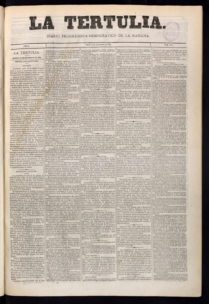 Miniatura de La Tertulia del 19 de noviembre de 1872