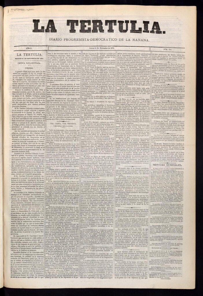 Miniatura de La Tertulia del 21 de noviembre de 1872