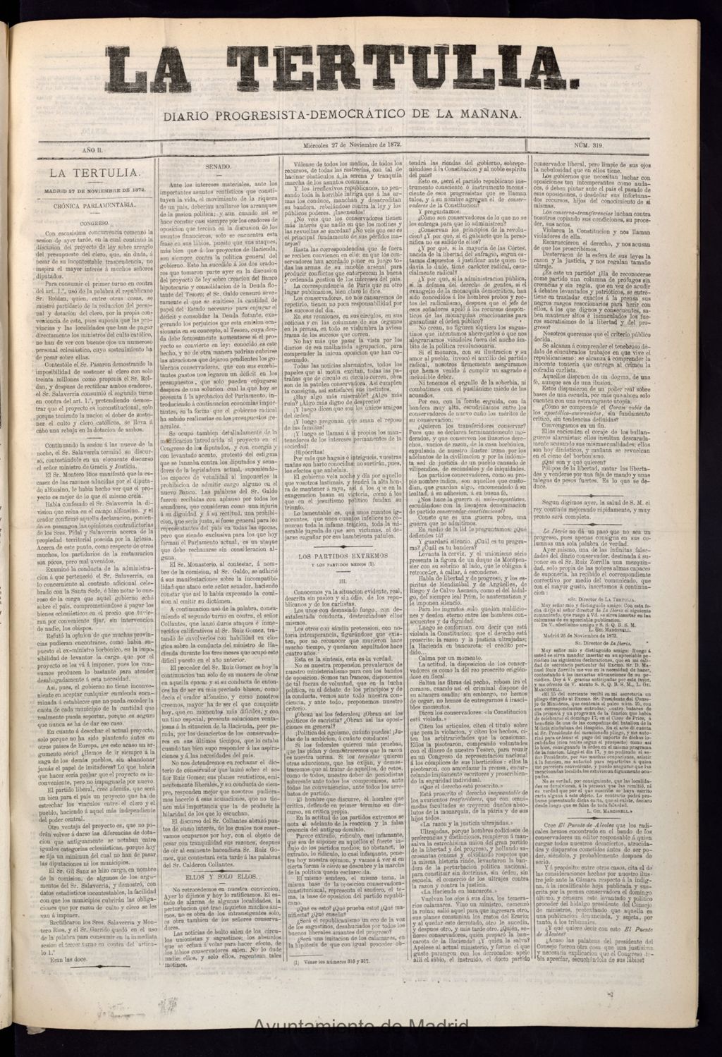 Miniatura de La Tertulia del 27 de noviembre de 1872
