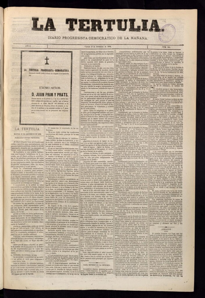 Miniatura de La Tertulia del 27 de diciembre de 1872