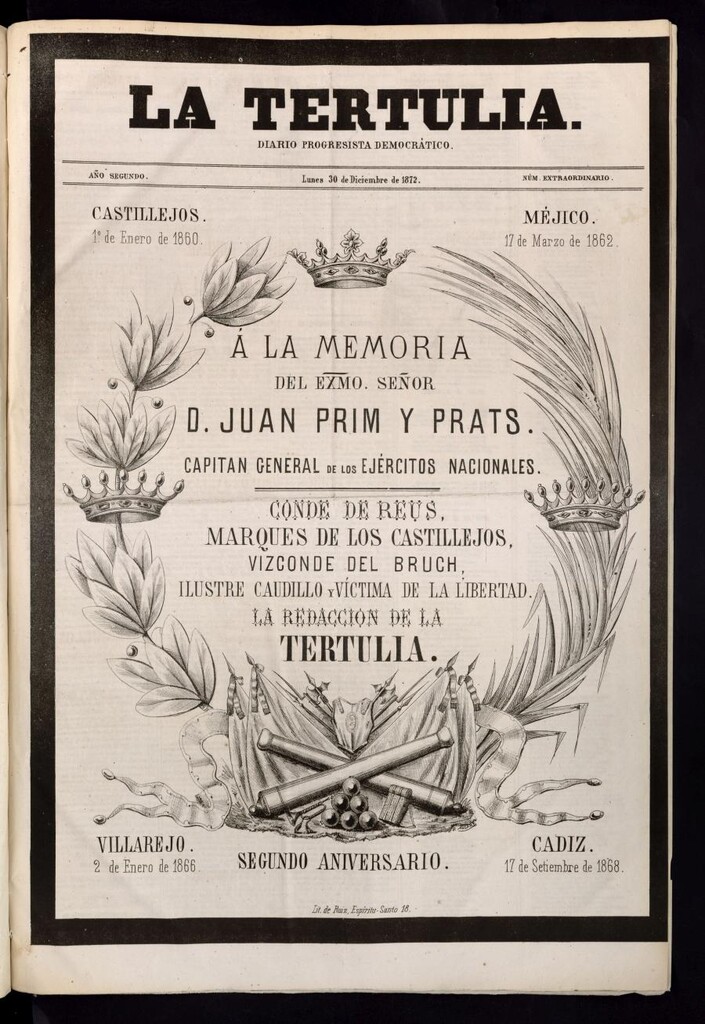 Miniatura de La Tertulia del 30 de diciembre de 1872