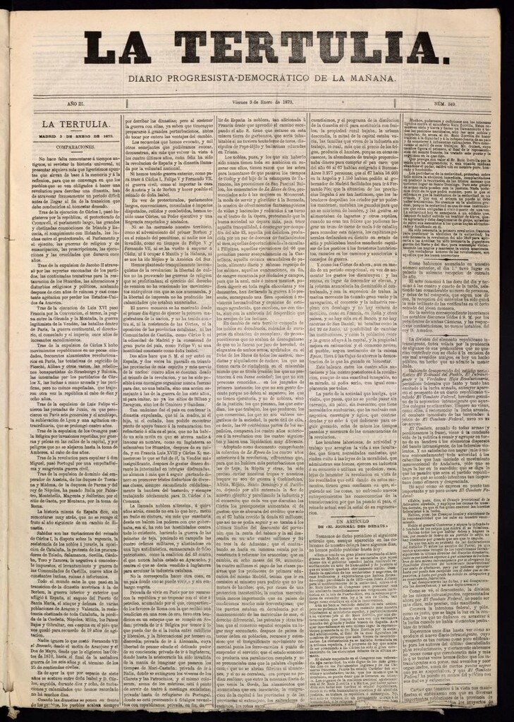 Miniatura de La Tertulia del 3 de enero de 1873