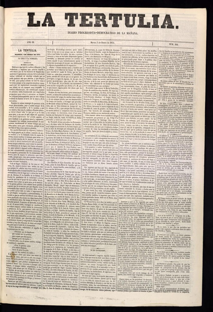 Miniatura de La Tertulia del 7 de enero de 1873