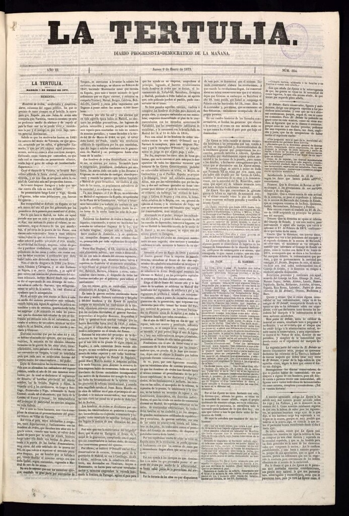 Miniatura de La Tertulia del 9 de enero de 1873