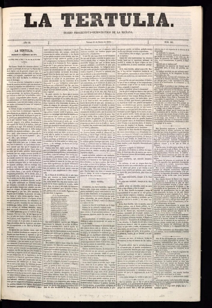 Miniatura de La Tertulia del 10 de enero de 1873