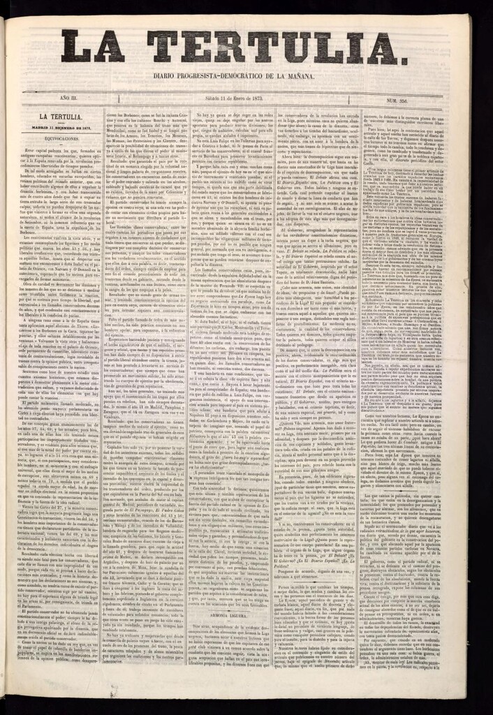 Miniatura de La Tertulia del 11 de enero de 1873