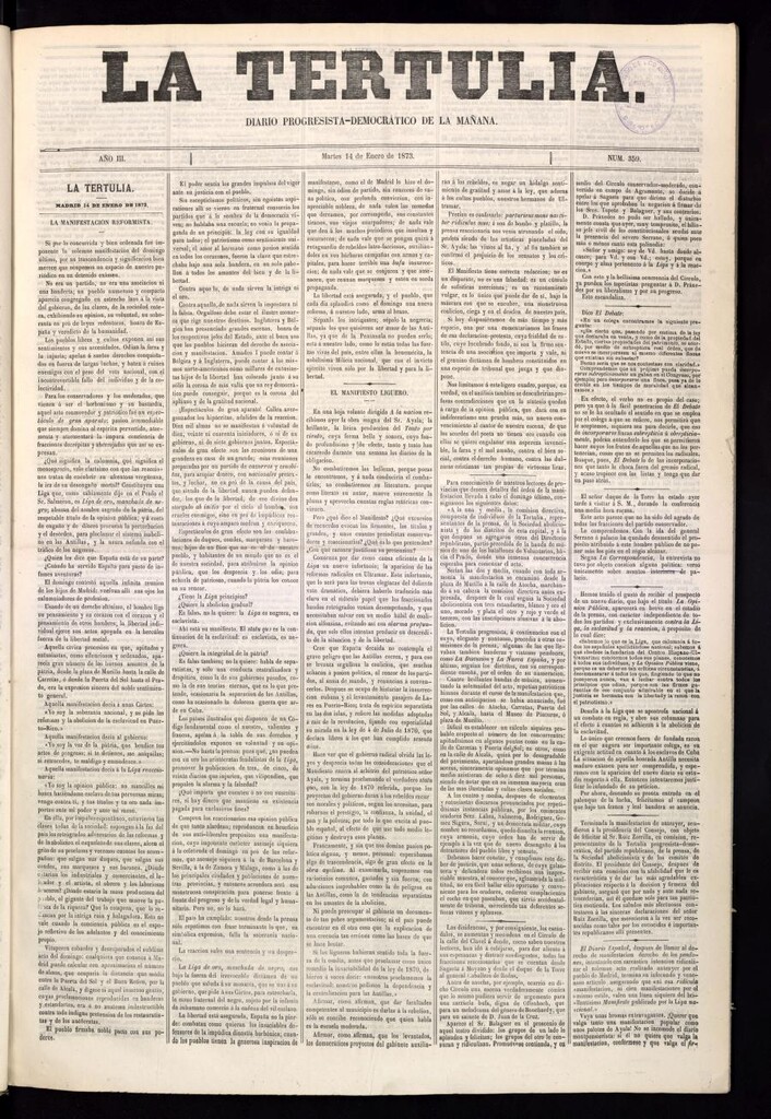 Miniatura de La Tertulia del 14 de enero de 1873