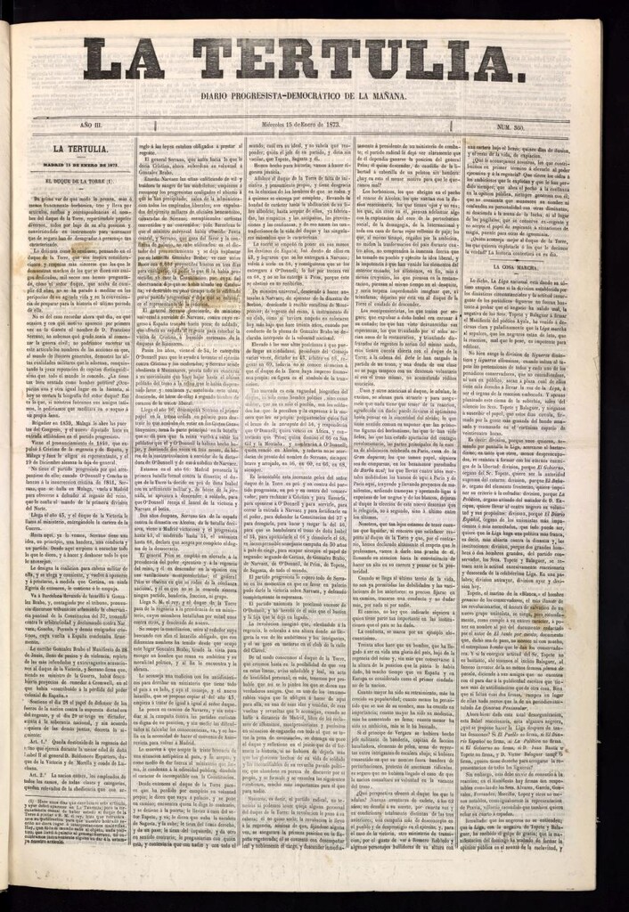 Miniatura de La Tertulia del 15 de enero de 1873