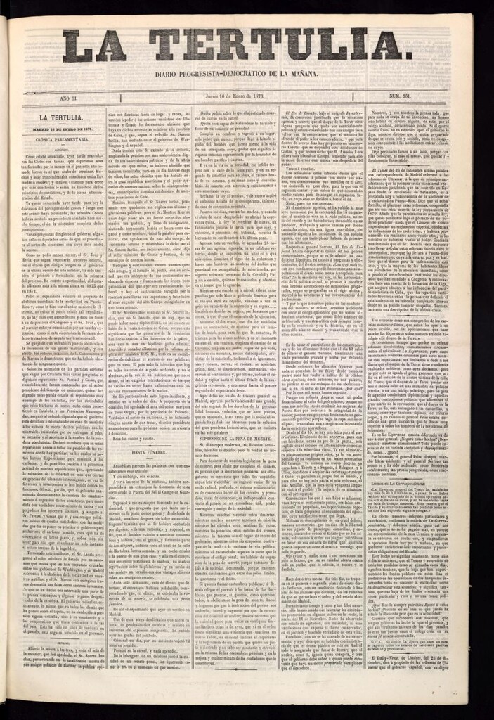 Miniatura de La Tertulia del 16 de enero de 1873