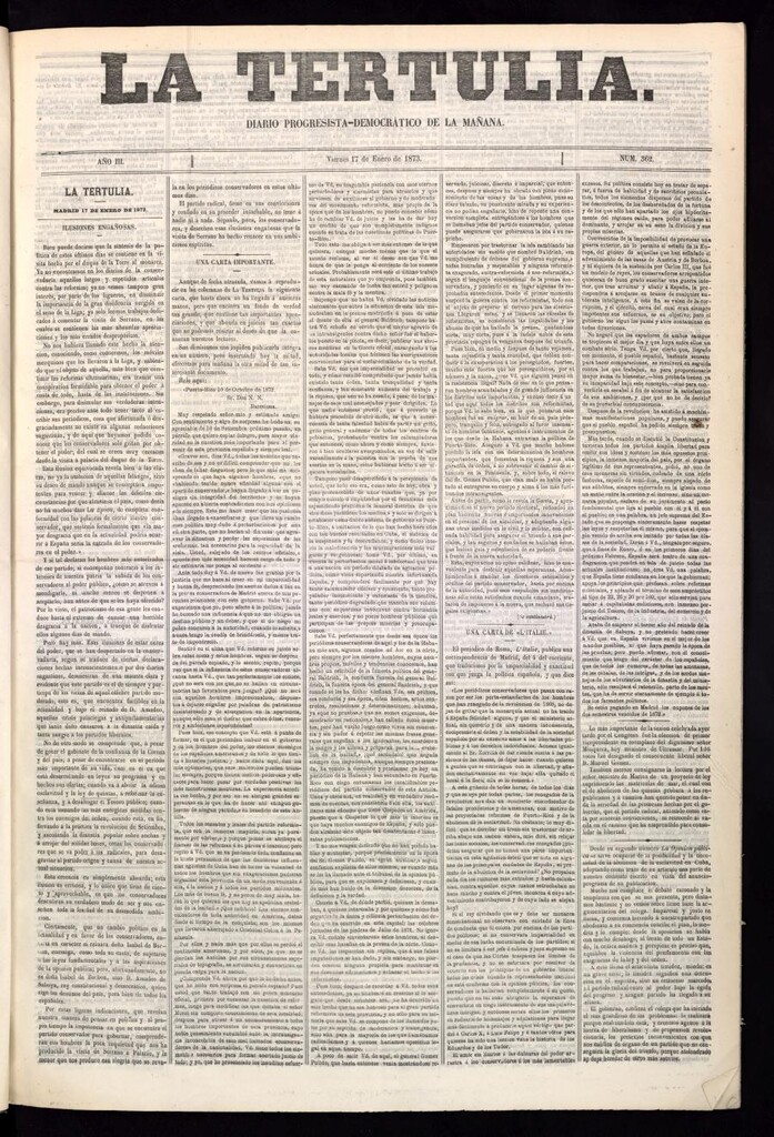 Miniatura de La Tertulia del 17 de enero de 1873