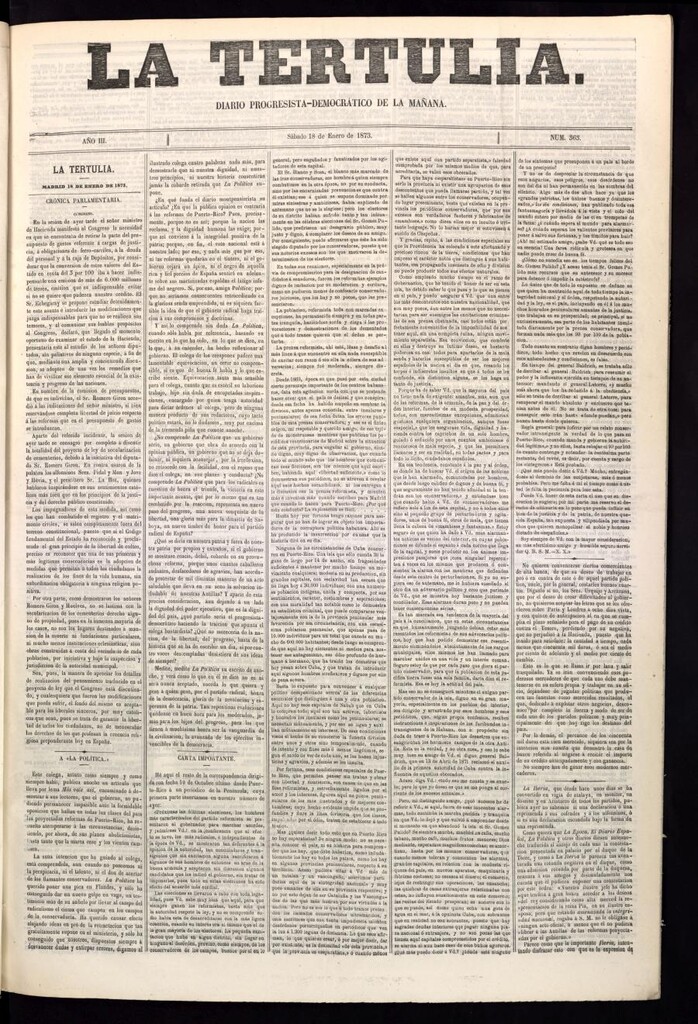 Miniatura de La Tertulia del 18 de enero de 1873