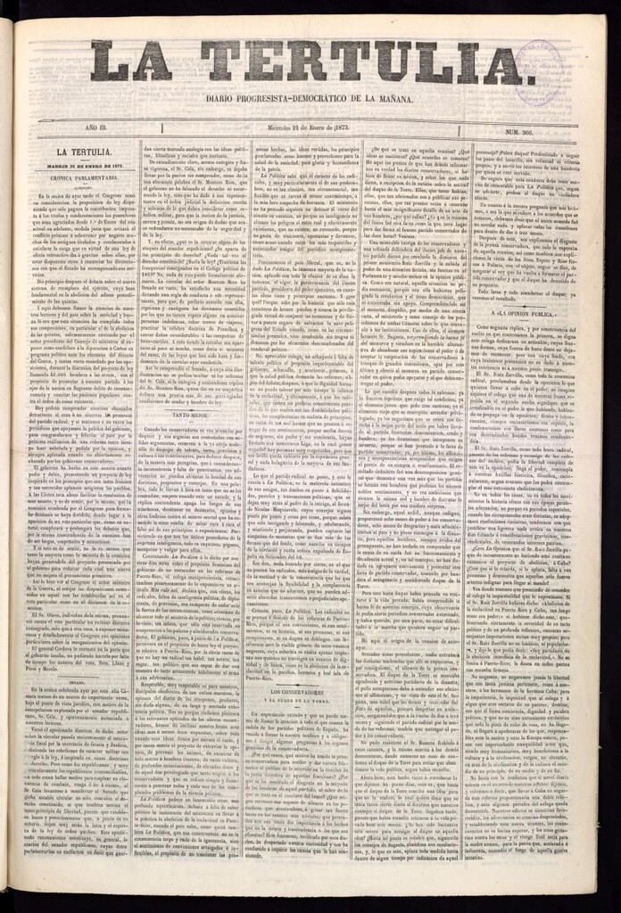Miniatura de La Tertulia del 22 de enero de 1873